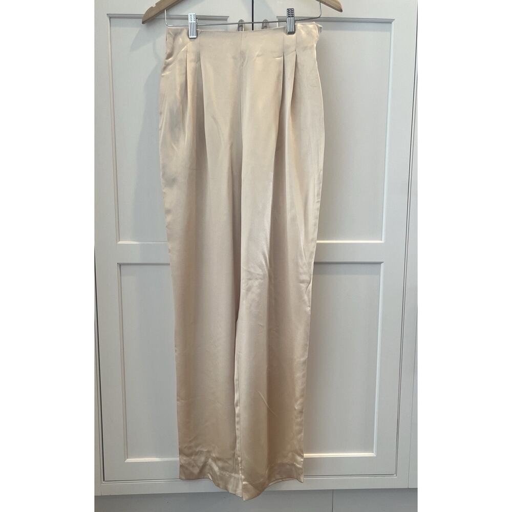 DAVID BROOKS VTG Beige Chino Pants / Trousers Pleated Pockets Sz. 8 made in USA